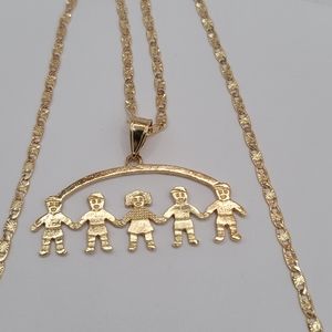 Chain with kids 4 boy's GOLD PLATED